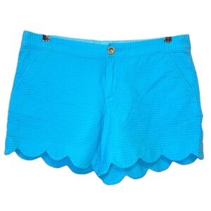 💗 Lilly Pulitzer Buttercup Shorts Turquoise Blue! Size 8  GUC